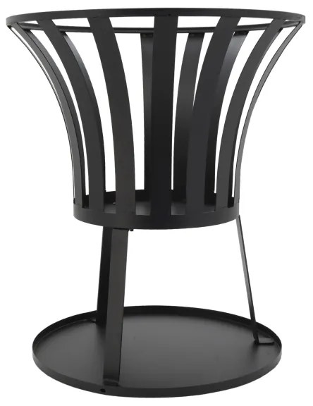 Hordozható fa tűzrakóhely rostéllyal fekete