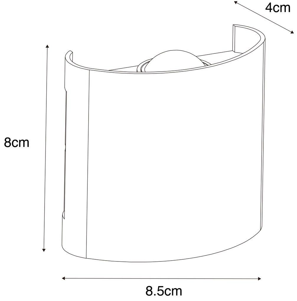Kültéri fali lámpa fekete, beépített LED-del, 2-lámpás, IP54 - Silly