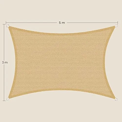Napvitorla 3x5 m, homok sárga