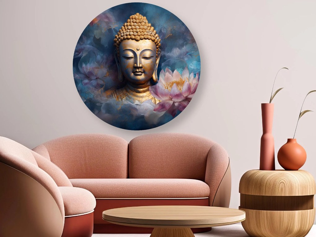 Gario Kerek vászonkép Buddha és a virágok Méret: 40 x 40 cm