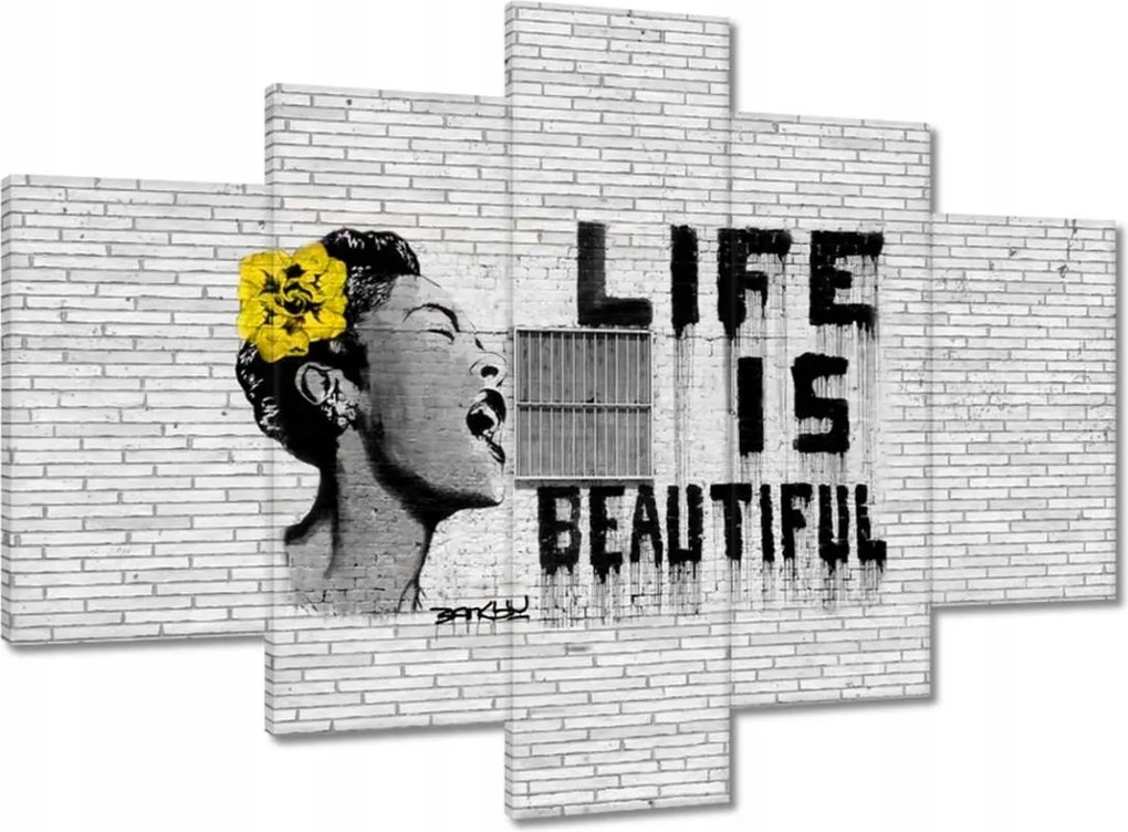 Festmények 150x105 Banksy Life is beautiful