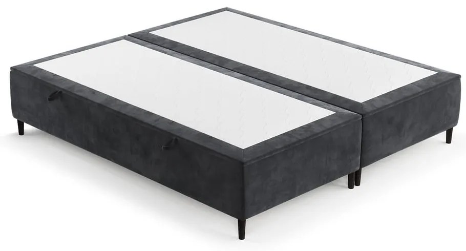 Antracitszürke kárpitozott ágyneműtartós franciaágy 160x200 cm Tate – Maison de Rêve