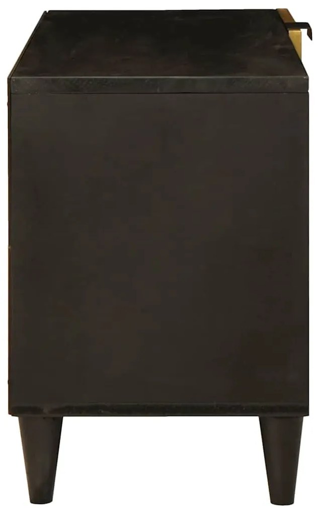 TV szekrény Fekete és Arany 80 x 33 x 46 cm tömör mangófa