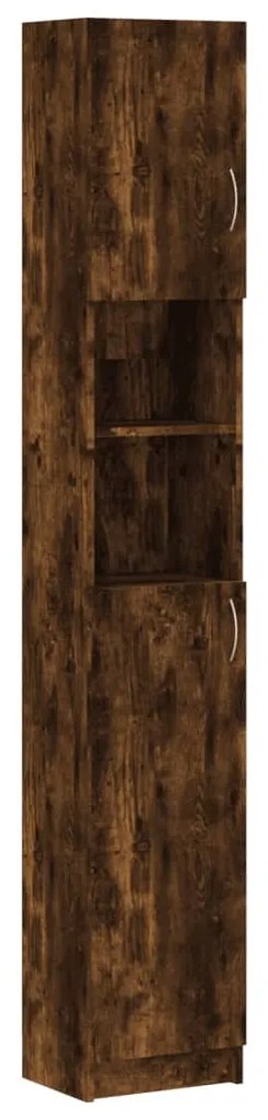 Füstös tölgy színű szerelt fa fürdőszobaszekrény 32x25,5x190 cm