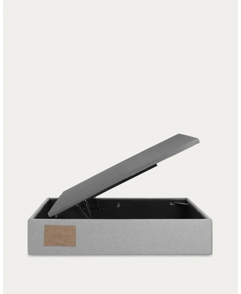 Szürke kárpitozott ágyneműtartós egyszemélyes ágy 90x190 cm Matters – Kave Home