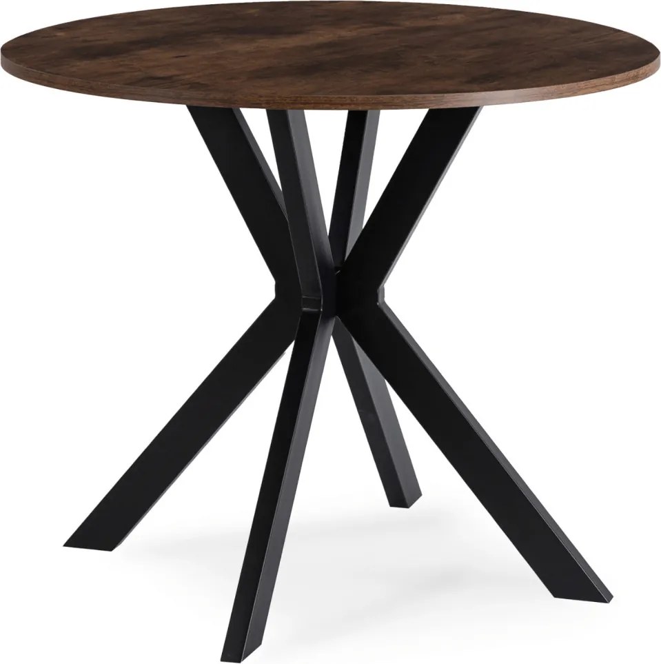 Stół LAUREN 80 cm Dąb Rustykalny/Czarny