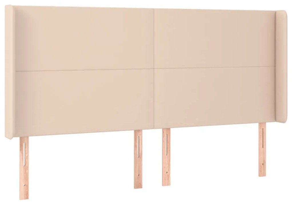 cappuccino műbőr LED-es fejtámla 203x16x118/128 cm