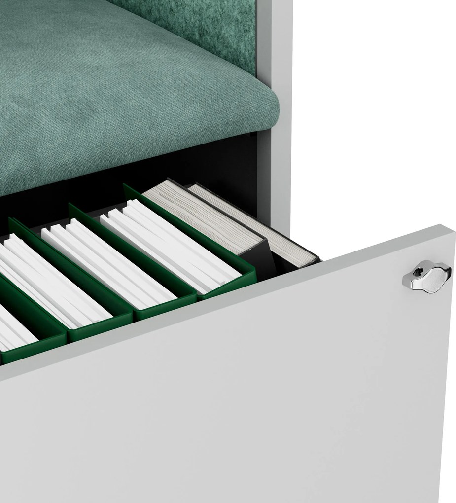 Sally 600mm korpus Szary - siedzisko Zielony