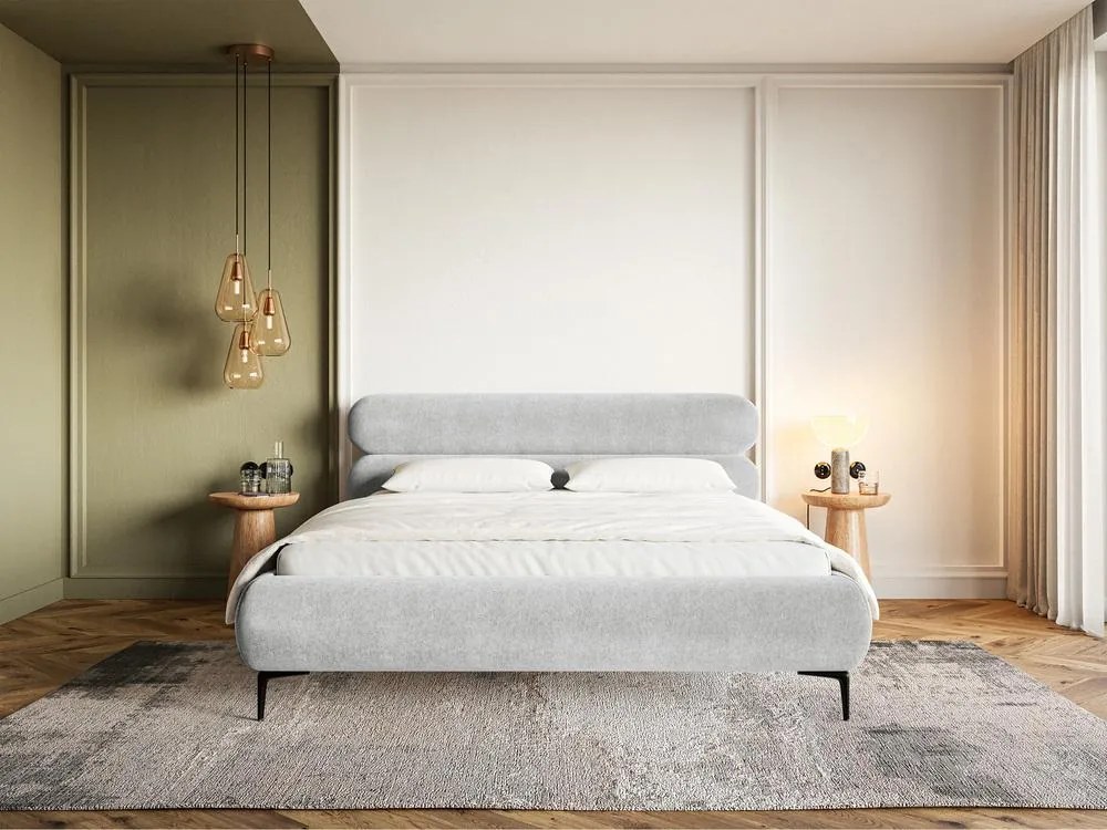 Franciaágy 180 cm Rirri 180B (ágyráccsal) (világosszürke + fekete). 1099873