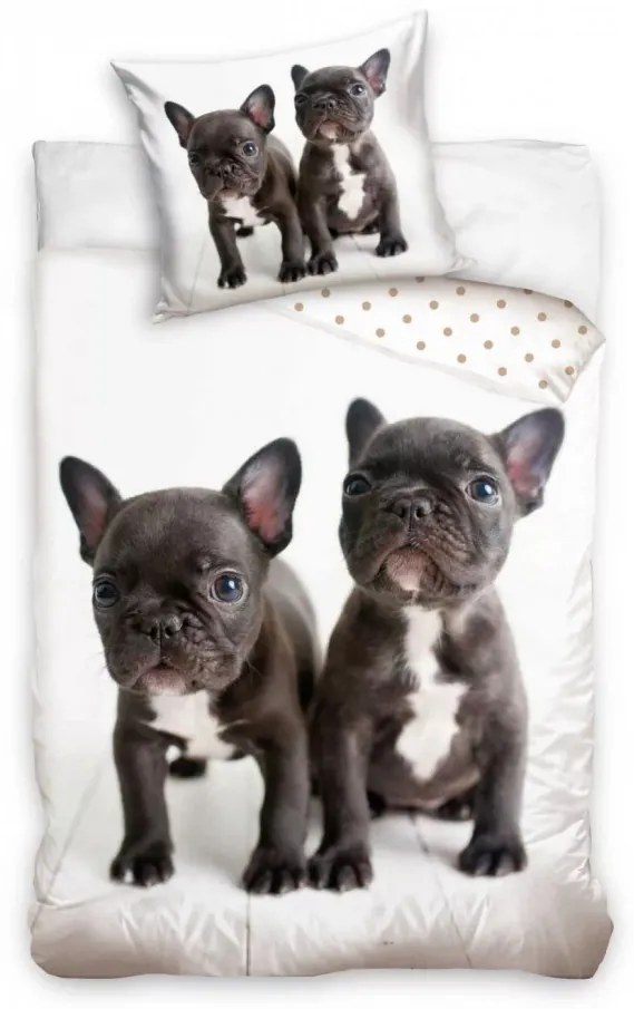 Kutyás Bulldog ágyneműhuzat 140×200cm, 70×90 cm