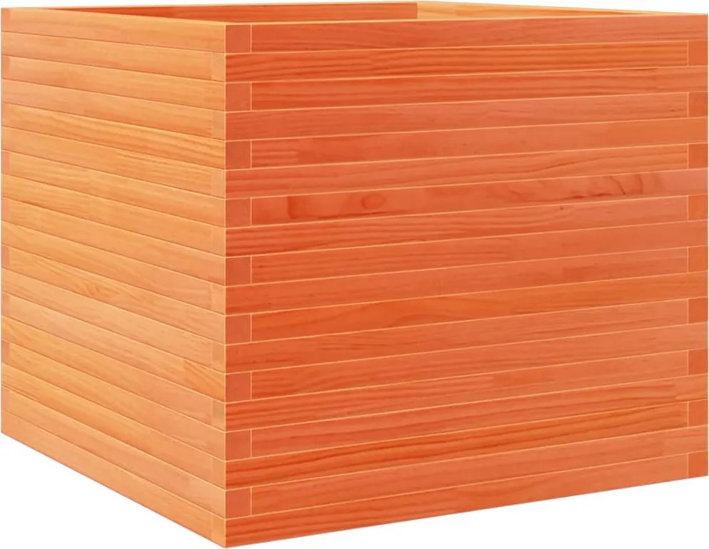 vidaXL viaszbarna tömör fenyőfa kerti virágláda 80 x 80 x 68,5 cm