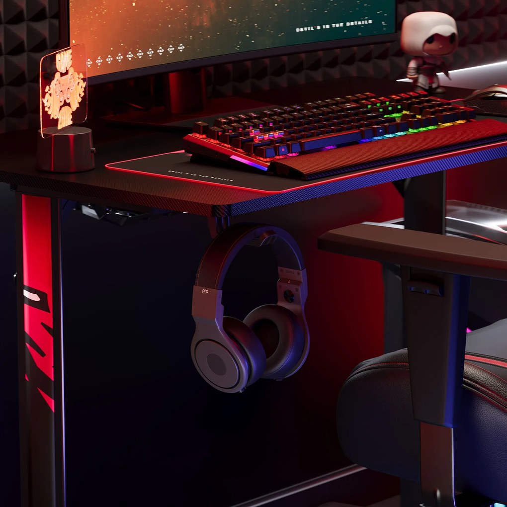 Gamer asztal 100 cm fekete: Diablo X-Mate 1000