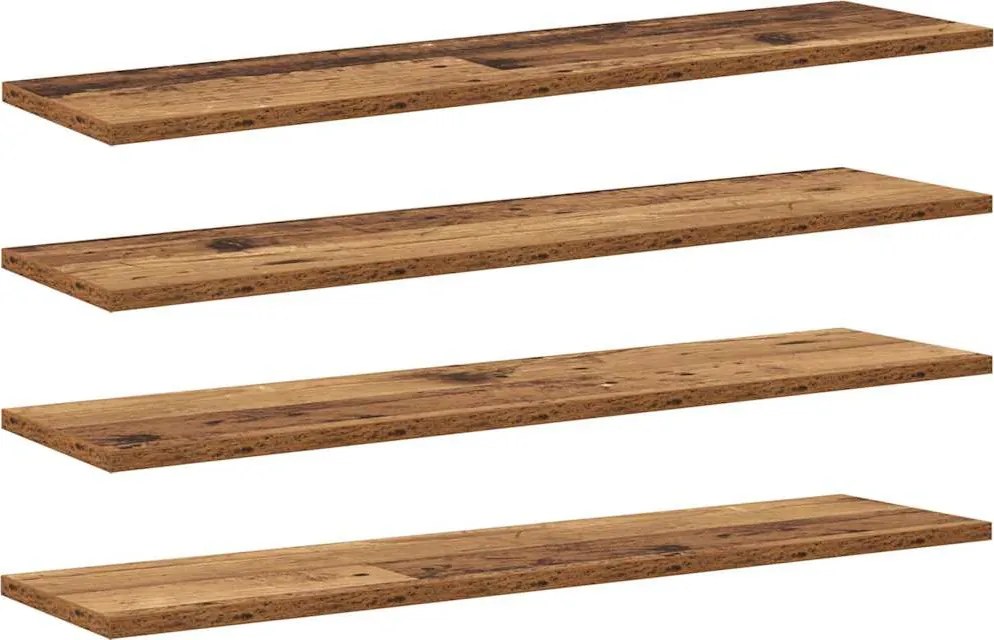 vidaXL Polcos könyvespolc 4 pcs Barna 80 x 20 x 1,5 cm Faanyag