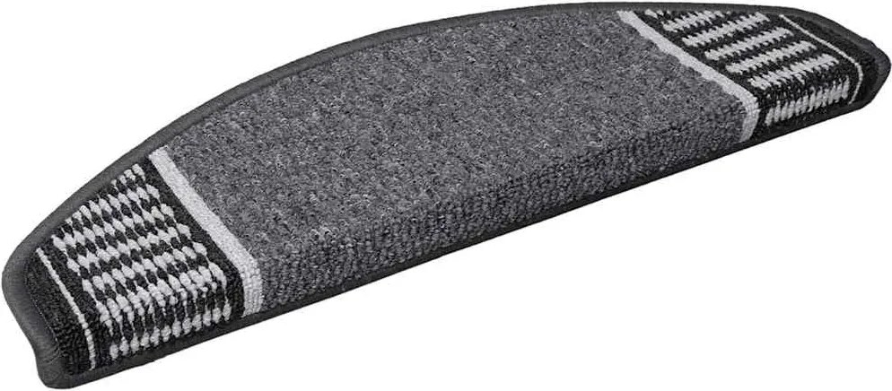 vidaXL Öntapadós lépcsőszőnyegek Félkör 15 pcs Antracit 65 x 21 x 4 cm