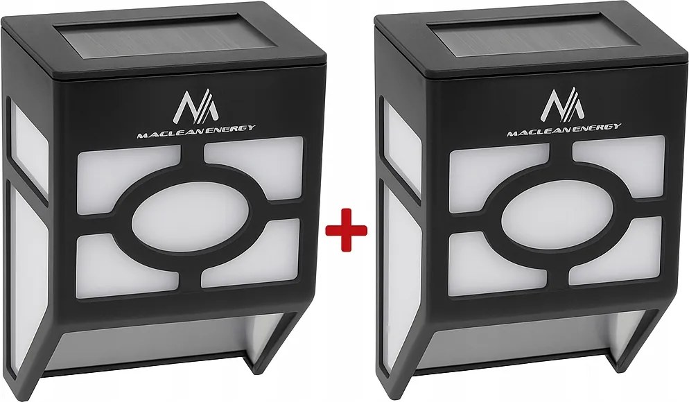 2db Napelemes LED-es kerti fali lámpa kültéri kerítés kerti kerítés