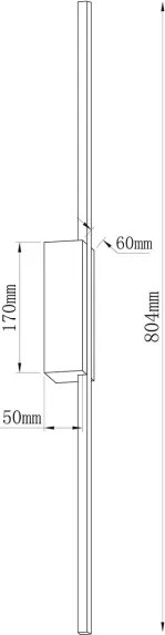 LED fali lámpatest AISHA LED/12W/230V 4000K 80 cm fekete