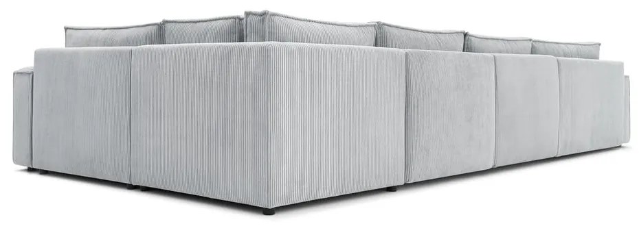 Világosszürke kordbársony sarokkanapé (jobb oldali) Nihad modular – Bobochic Paris