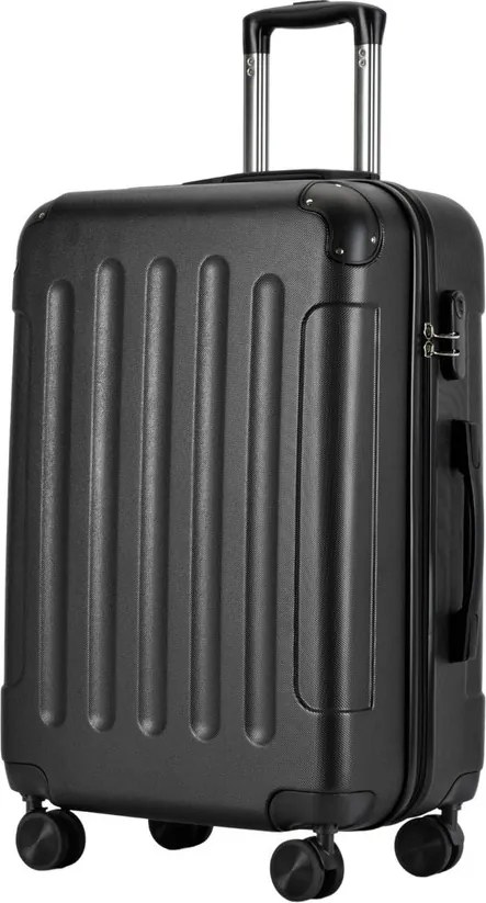 BONTOUR VERTICAL 4 Kerekes Közepes Bőrönd 65x44,5x27cm, M méretű, Fekete