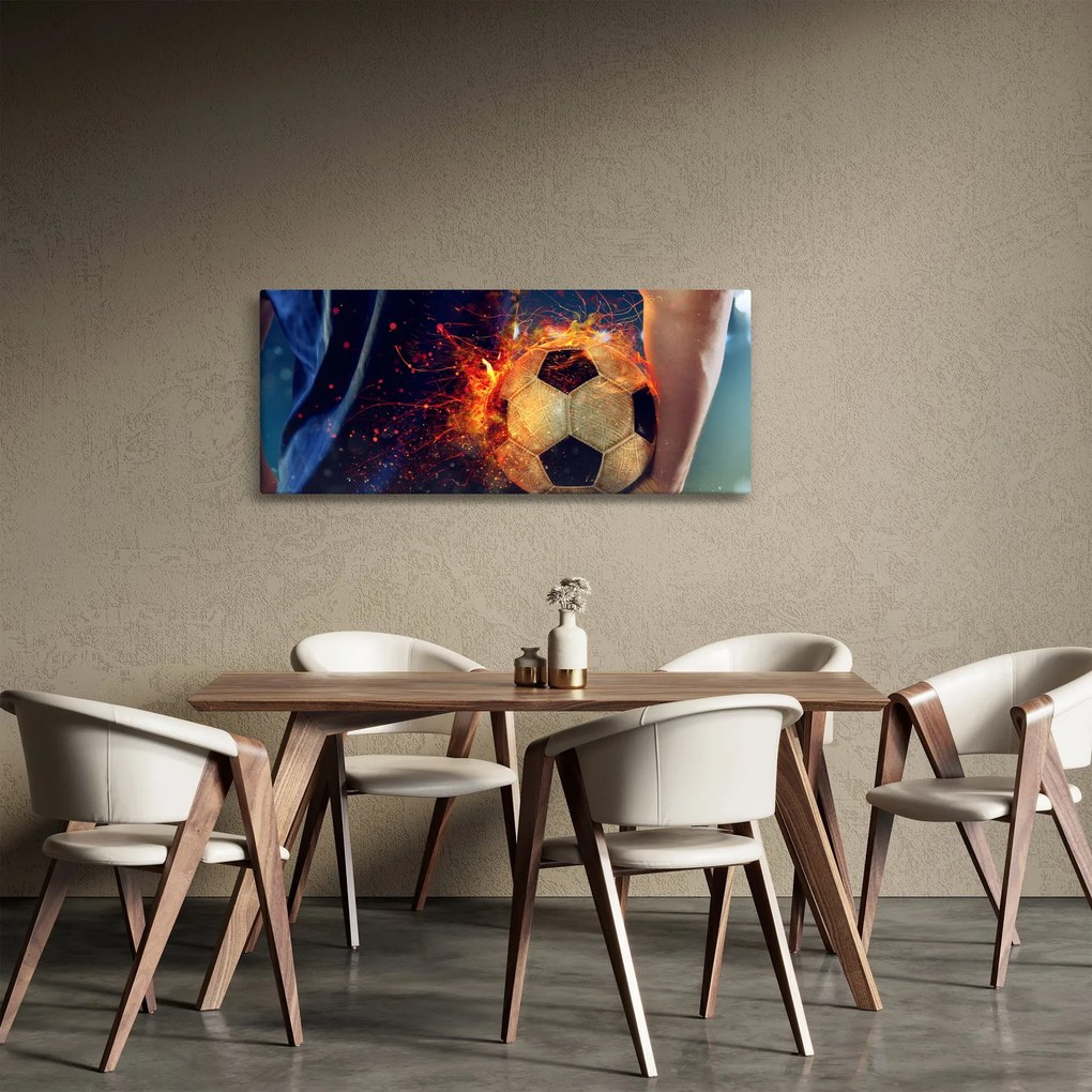 Kép - Futball-labda a tűzben (120x50 cm)