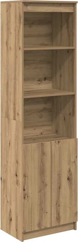vidaXL kézműves tölgy színű szerelt fa magasszekrény 50x35x180 cm