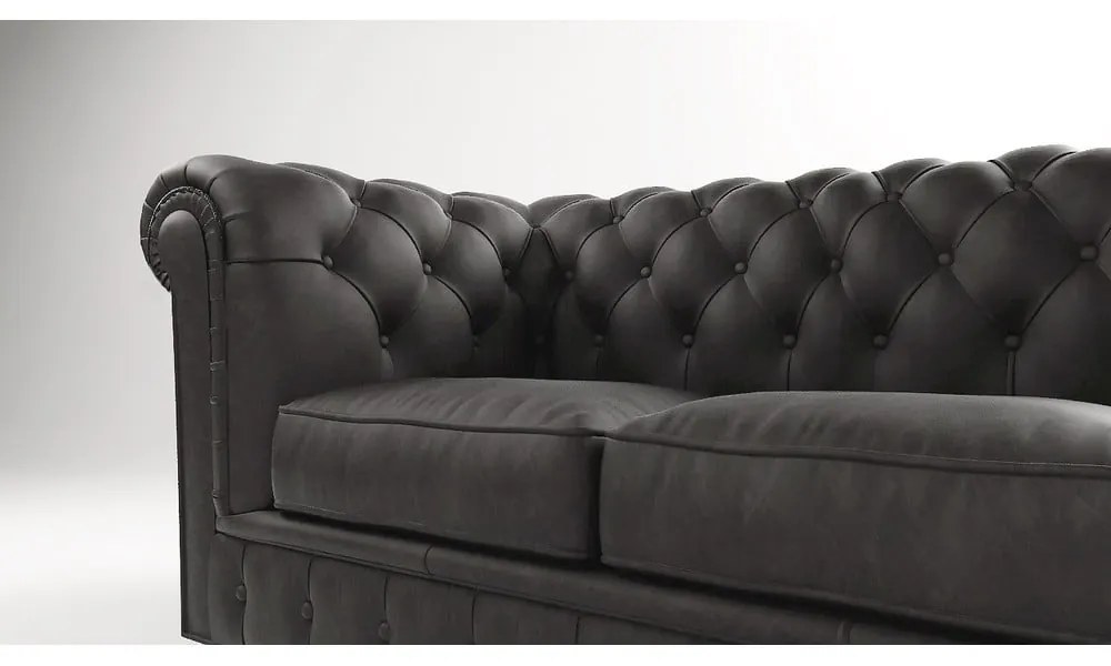 Antracitszürke bársony kanapé 230 cm Cambridge – Ropez