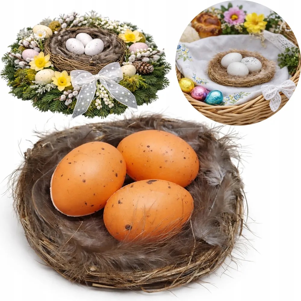Tojás Fészek Tojás Kosár Nád Húsvéti Dekoráció 10CM
