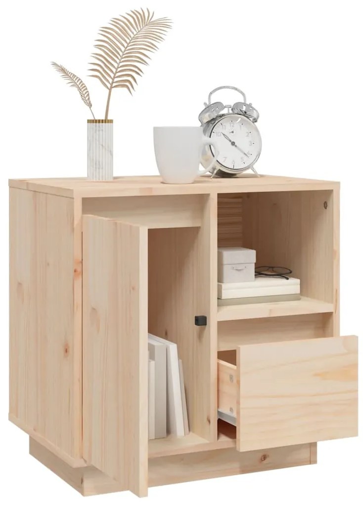 Tömör fenyőfa éjjeliszekrény 50 x 34 x 50 cm