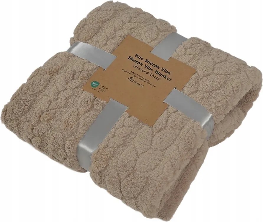 Pléd Ágytakaró Meleg Puha Ajándék Bolyhos 200x220 Bézs