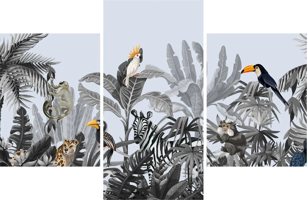 Kép - Illusztrált dzsungel (90x60 cm)