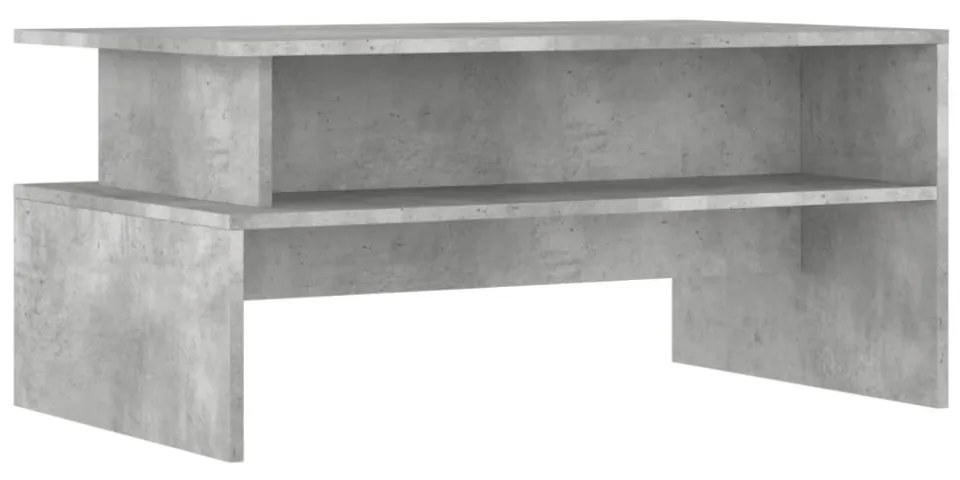 betonszürke szerelt fa dohányzóasztal 90 x 55 x 42,5 cm