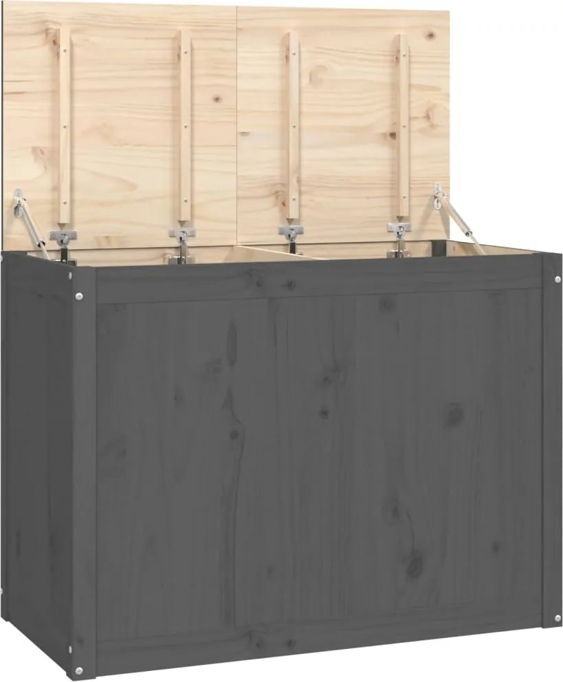 vidaXL szürke tömör fenyőfa szennyestartó láda 88,5 x 44 x 66 cm