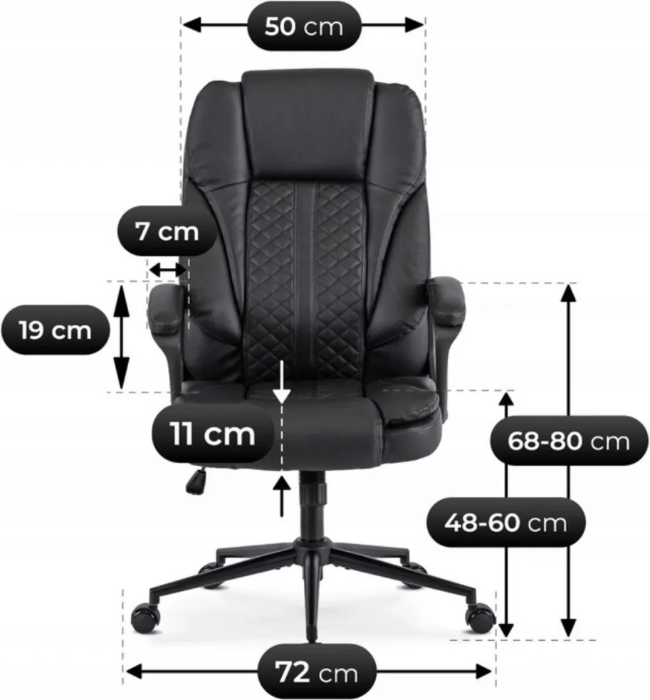 Forgószék fekete színben, műbőr kárpittal. PHONIX