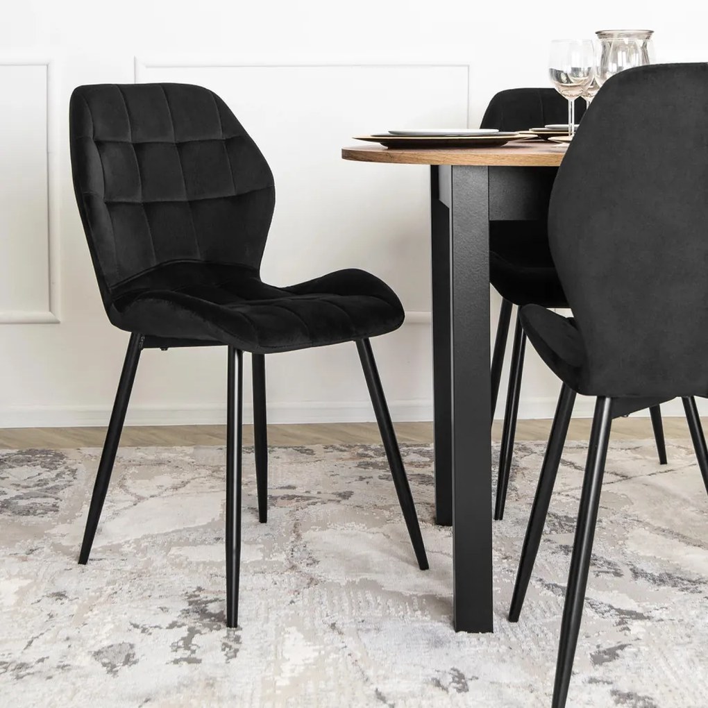 LUCKY szék, fekete, velúr
