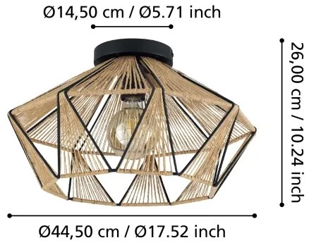 Eglo 43775 - Mennyezeti lámpa ADWICKLE 1xE27/40W/230V