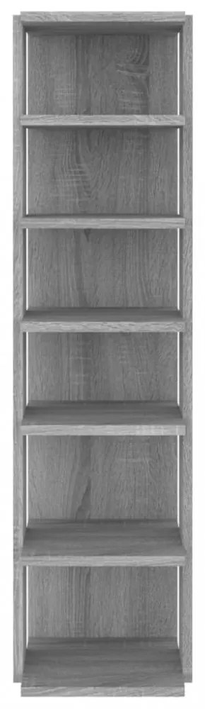 2 db szürke sonoma színű szerelt fa cipőtartó 27,5x27x102 cm