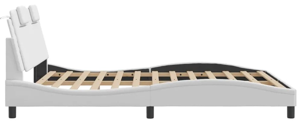 fehér műbőr ágykeret Viana matrac nélkül 160x200 cm