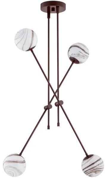 Argon 1842 - Csillár rúdon ABSOS 4xE14/7W/230V alabástrom barna