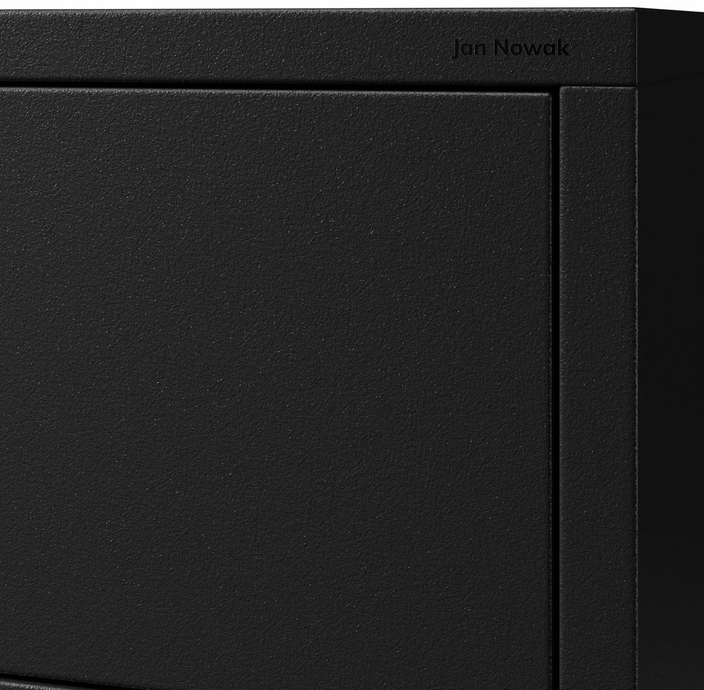 Fekete fém komód fiókokkal és lábakkal – CARLA Modern 800 x 1015 x 400 mm