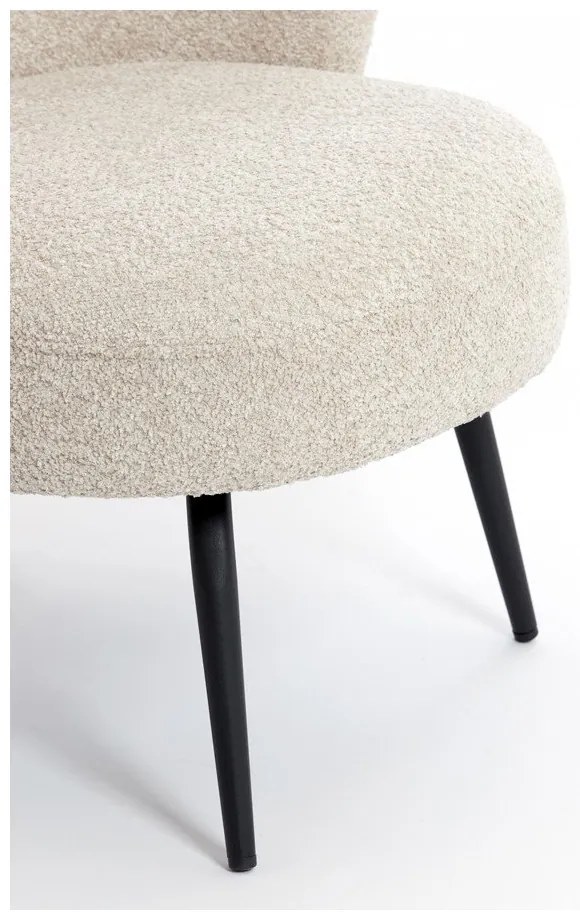 Krémszínű buklé fotel Dieyda – Light & Living