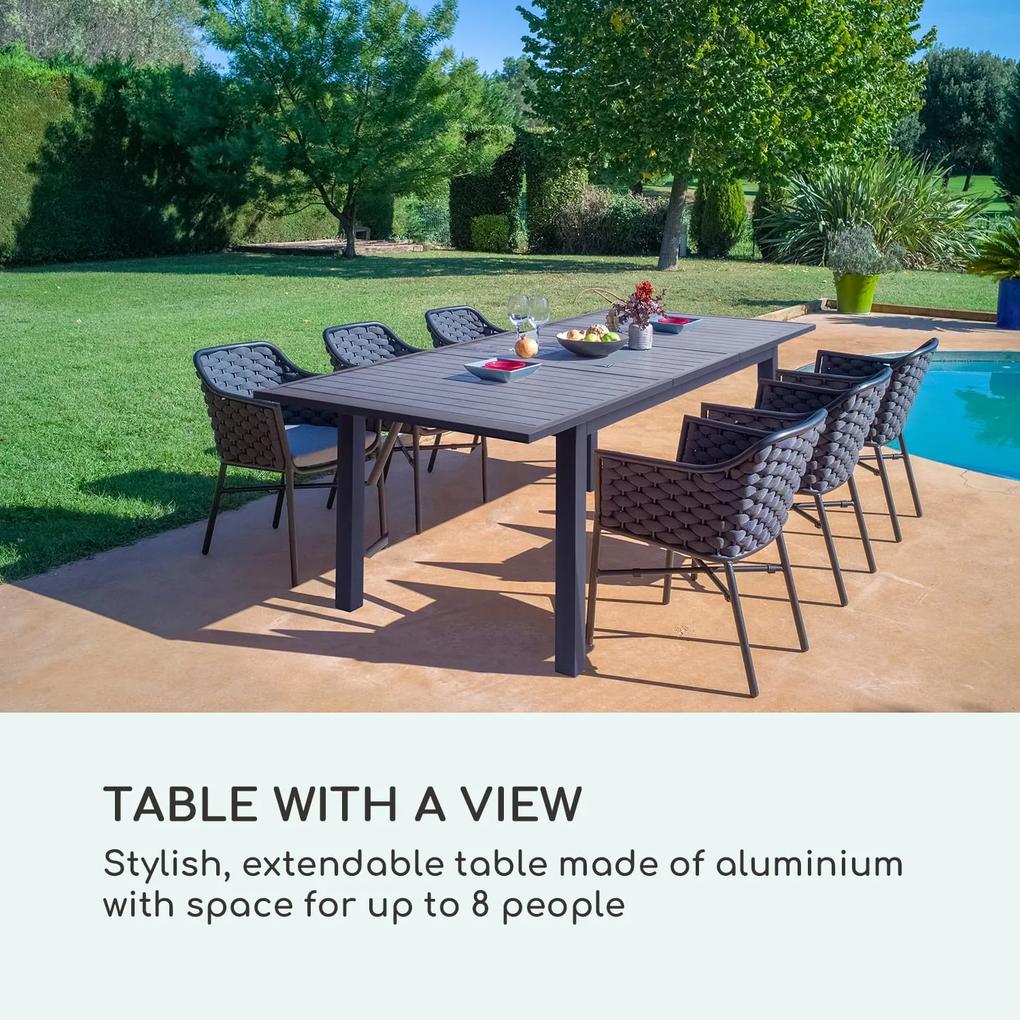 Toledo, kerti asztal, 213 x 90 cm, szétnyitható, alumínium, antracit