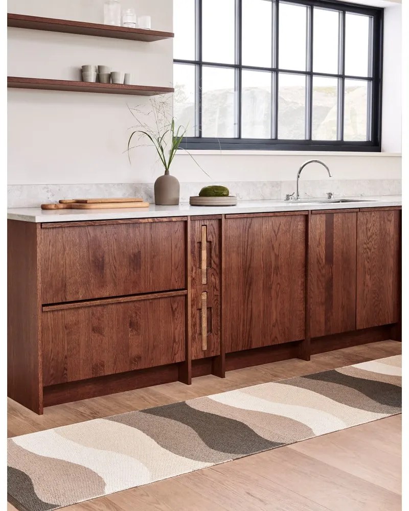 Barna-bézs kültéri-beltéri futószőnyeg 70x300 cm Urvi Earth – Pappelina