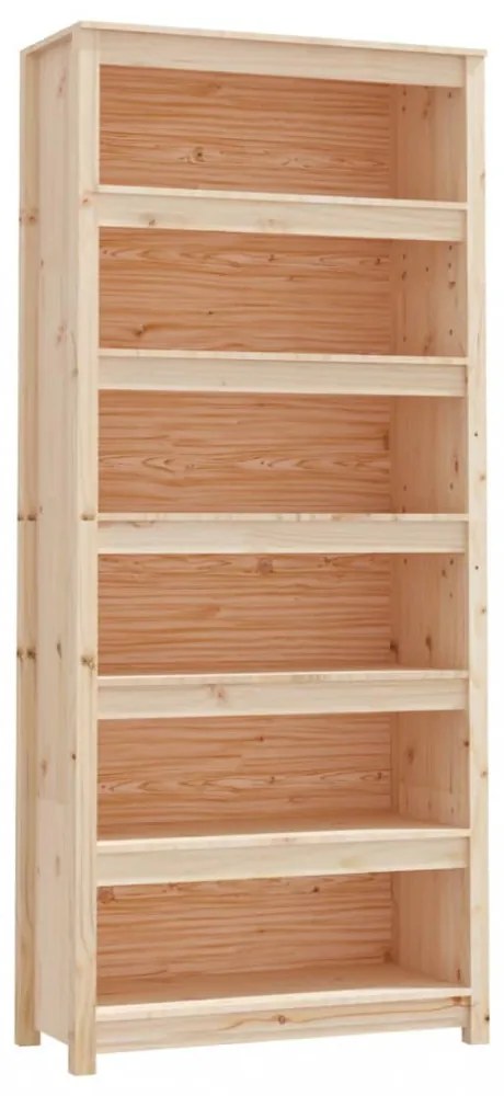 tömör fenyőfa könyvszekrény 80 x 35 x 183 cm