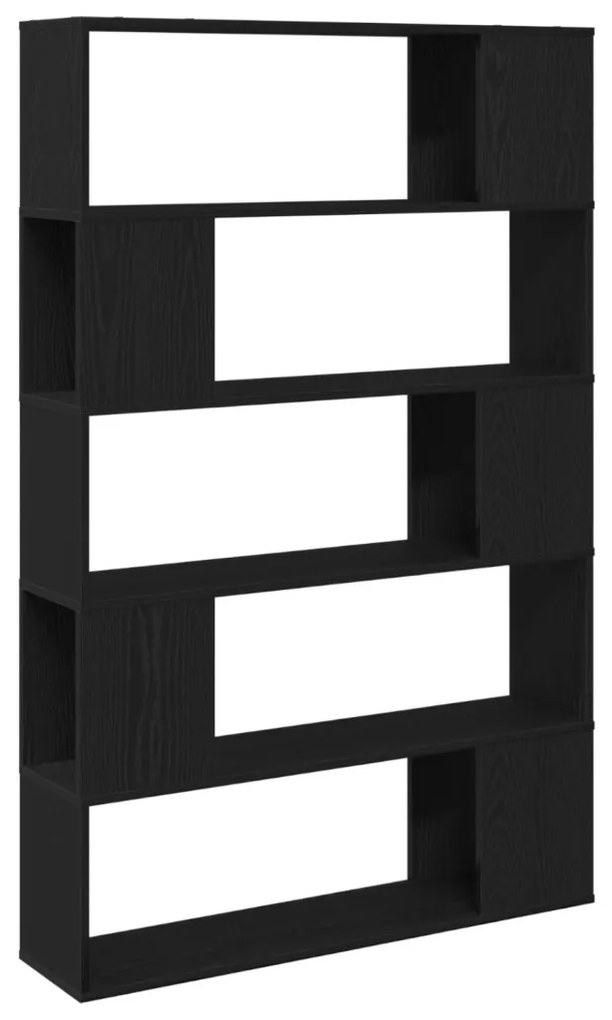 Könyvespolc, Fekete Tölgy, 100x24x155 cm, Műanyagból