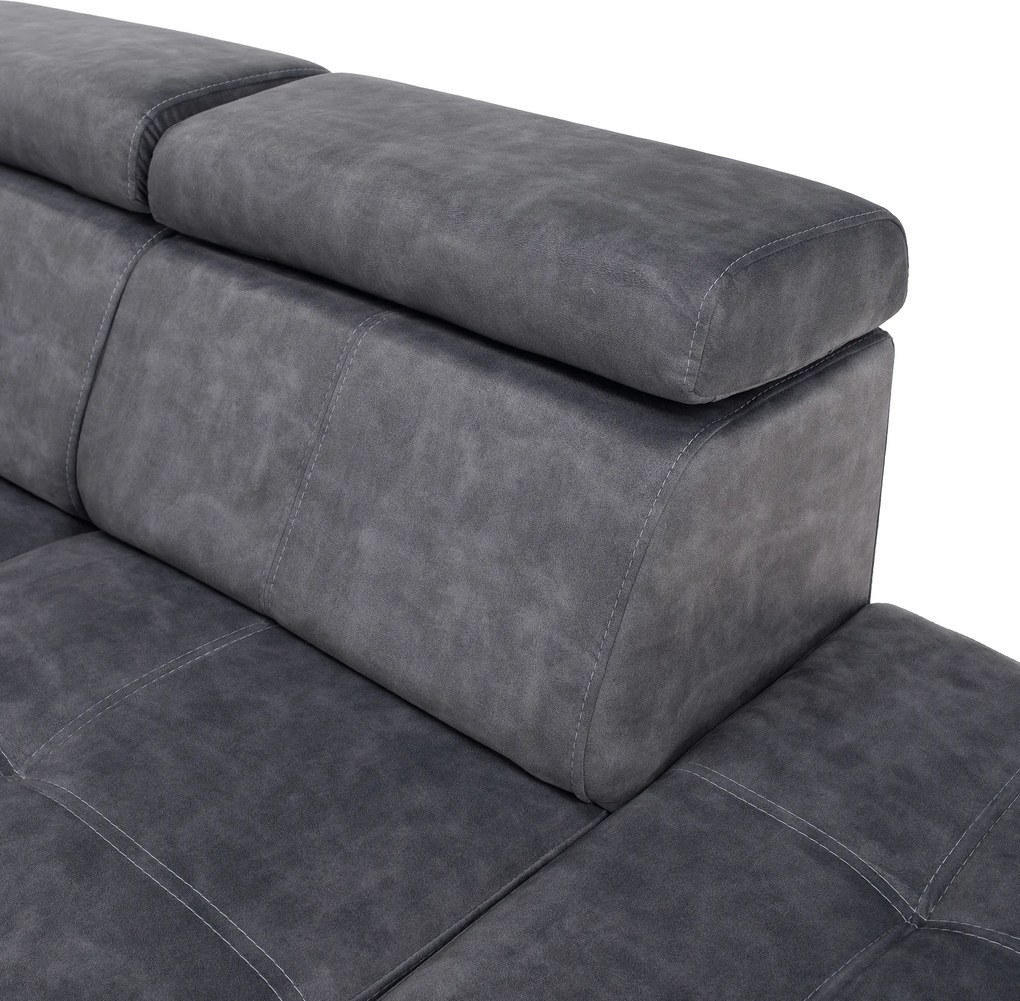 Ülőgarnitúra, szürke, jobbos, MALAGA