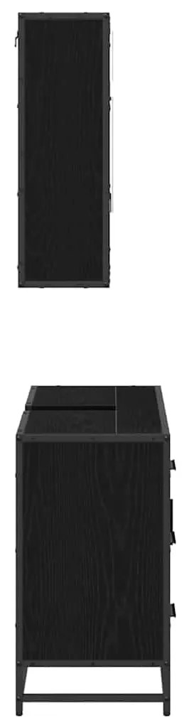 Fürdőszoba bútor szett 2 pcs Musta tammi 80 x 33 x 60 cm