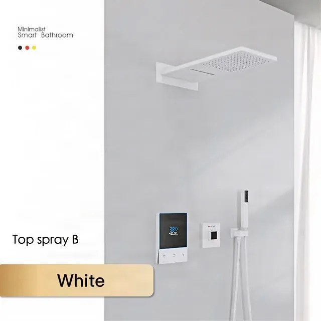 Zuhanyrendszer ELITE EDITION BCS1721 falba süllyesztett kivitelben, termosztáttal és vízesés funkcióval, többféle színben — Gunmetal szürke —…