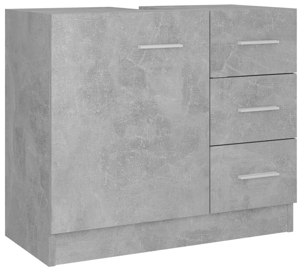 Betonszürke szerelt fa mosdószekrény 63 x 30 x 54 cm