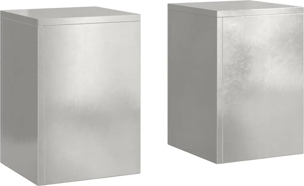vidaXL Növényállvány 2 pcs Ezüst 24 x 24 x 35 cm Rozsdamentes acél