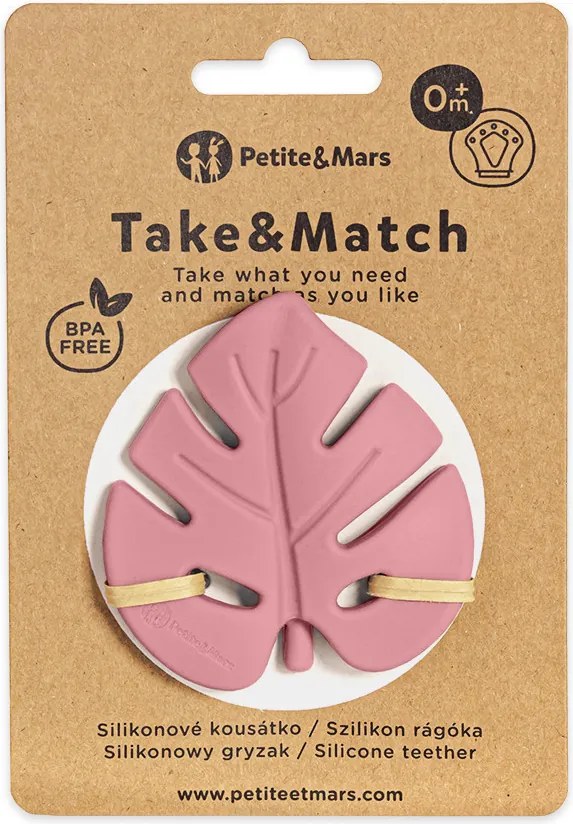 PETITE&MARS Szilikon rágóka TAKE&MATCH Dusty Rose 0m+