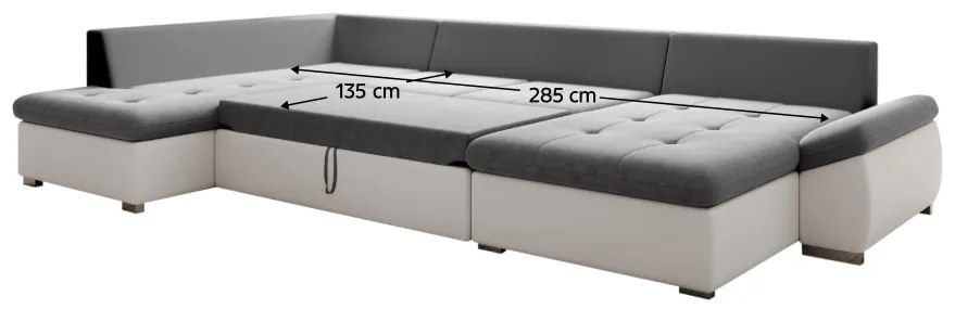Széthúzható ülőgarnitúra  Matras (soro 93 + fehér öko-bőr) (B) . 1064011
